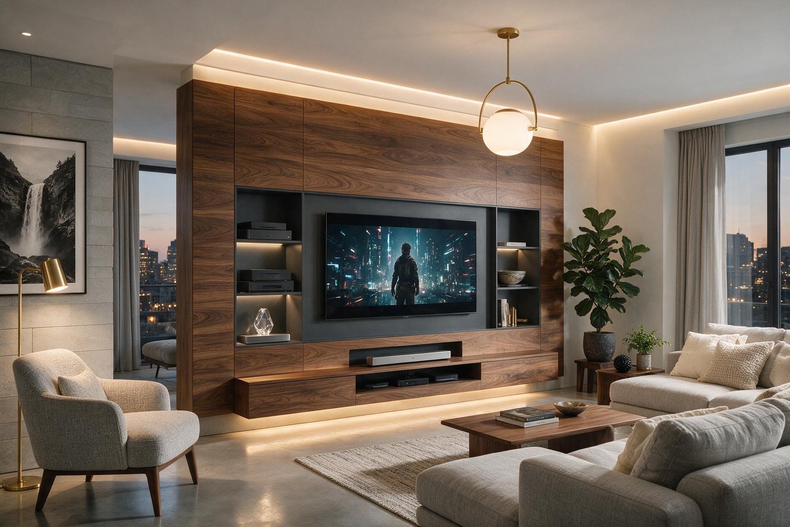 Painel de TV Planejado: A Sala Organizada, Sem Um Fio à Mostra — Prumo Marcenaria Maringá