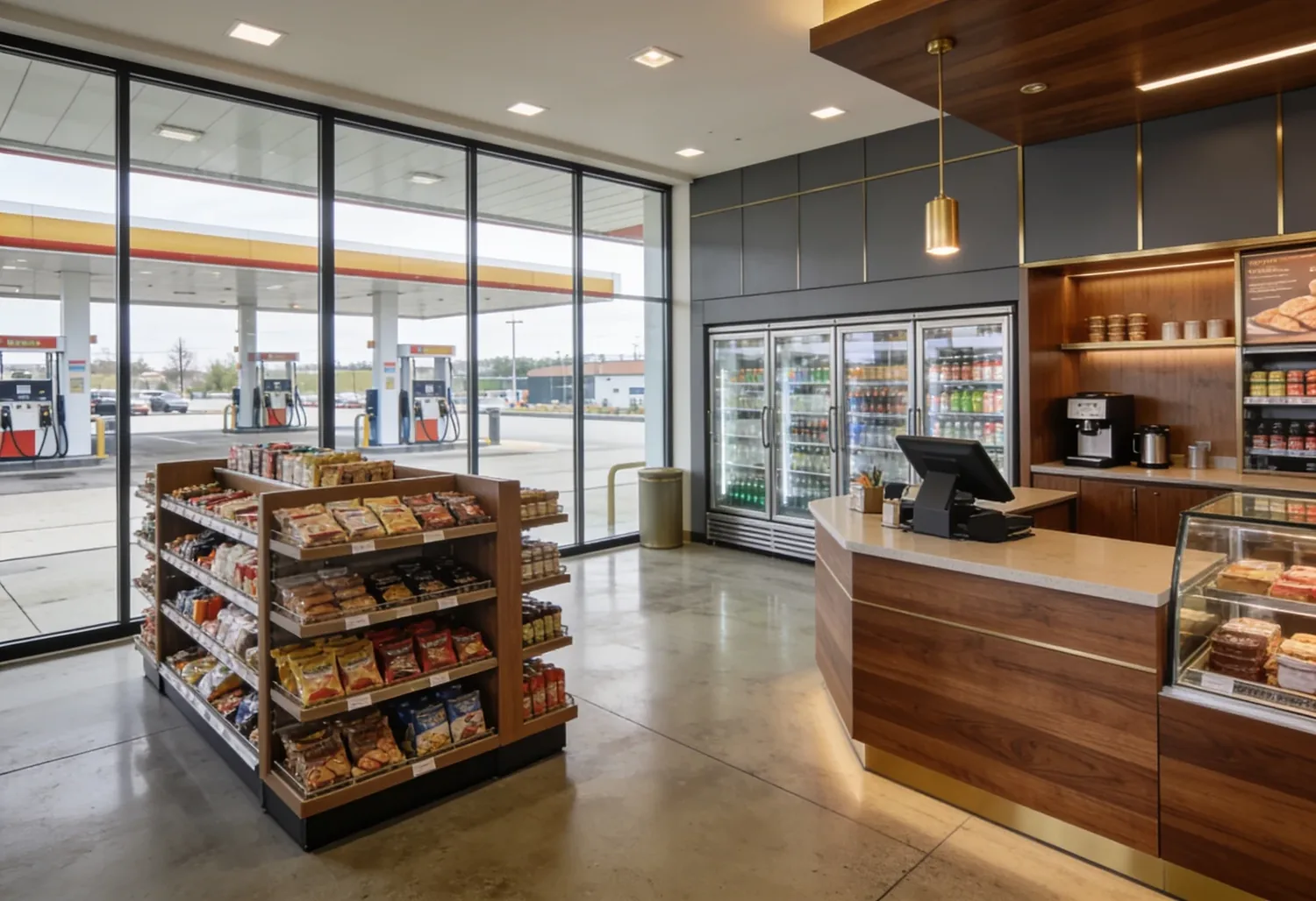 Marcenaria comercial para loja de conveniência — Prumo Marcenaria Maringá