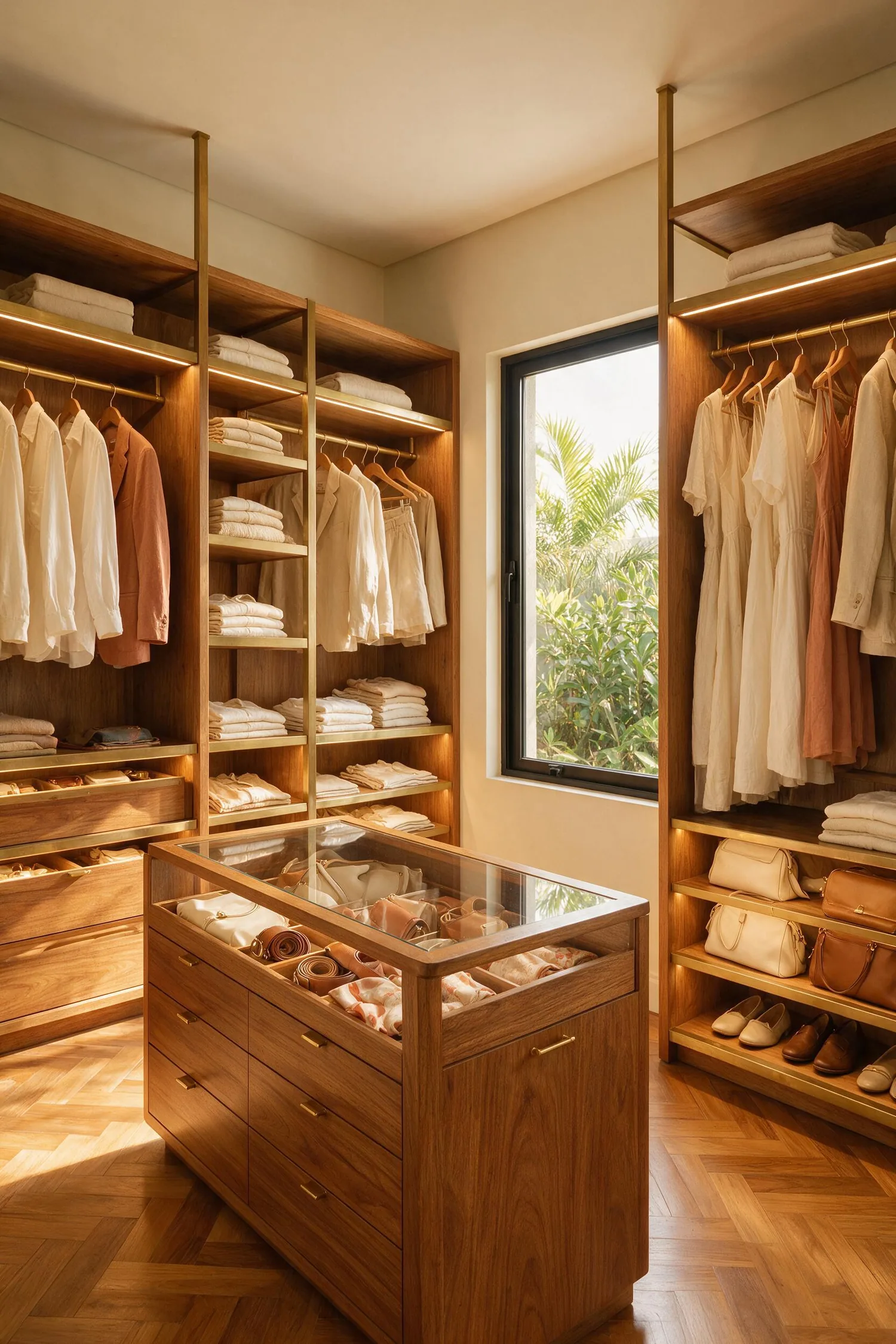 Módulos de closet sob medida com gavetas internas e divisórias